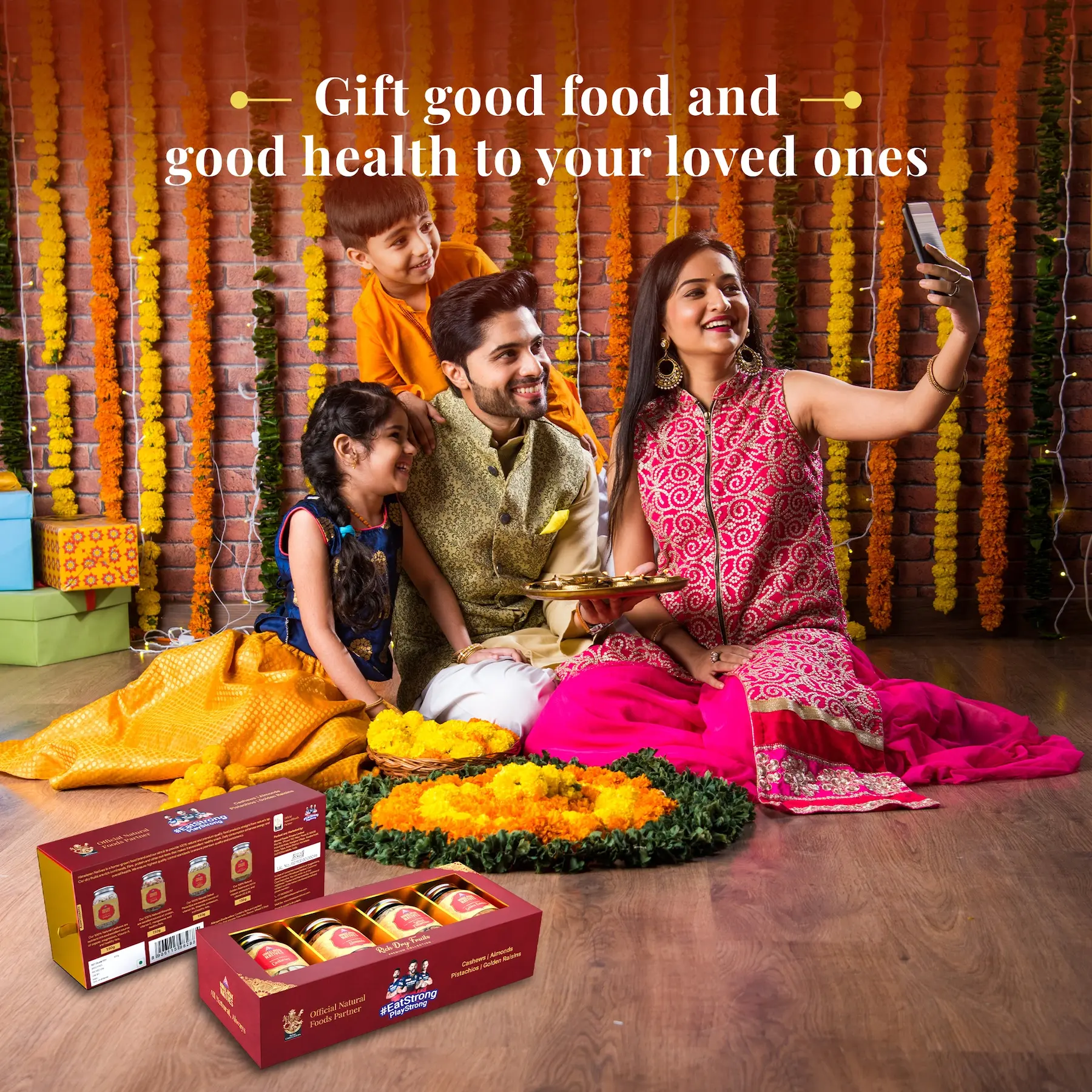 Family Sitting With - Rich Dry Fruits Box
