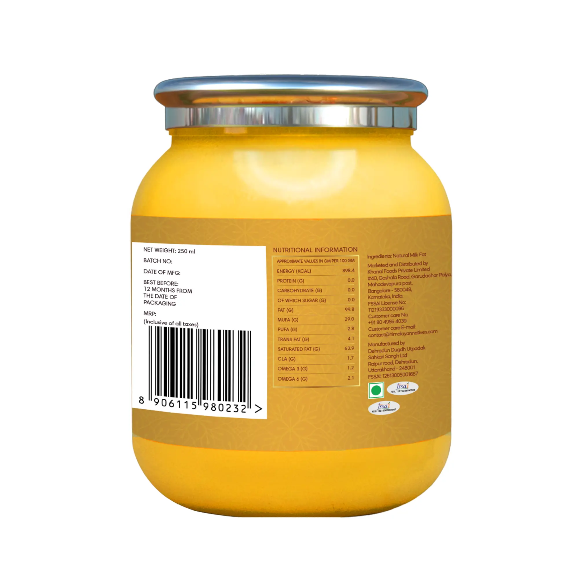 Product Specification - Cow Ghee