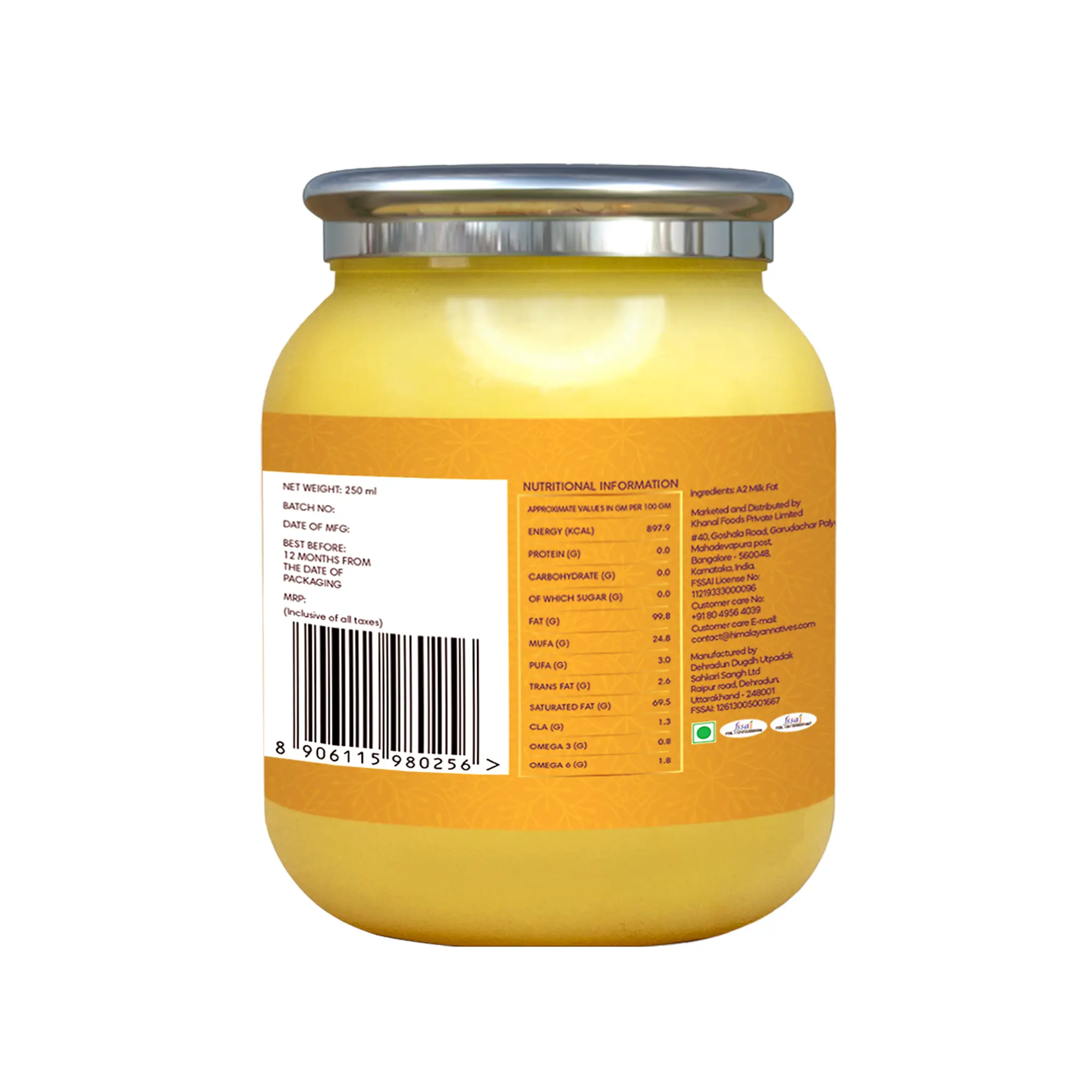Product Specification - A2 Badri Cow Ghee