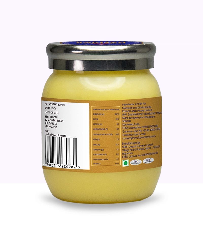 Product Specification  - A2 Gir Cow Ghee
