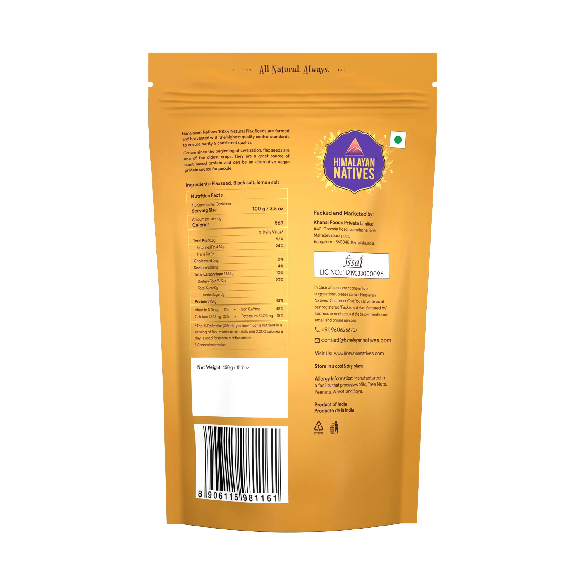 Product Specification - Roasted Flax Seeds