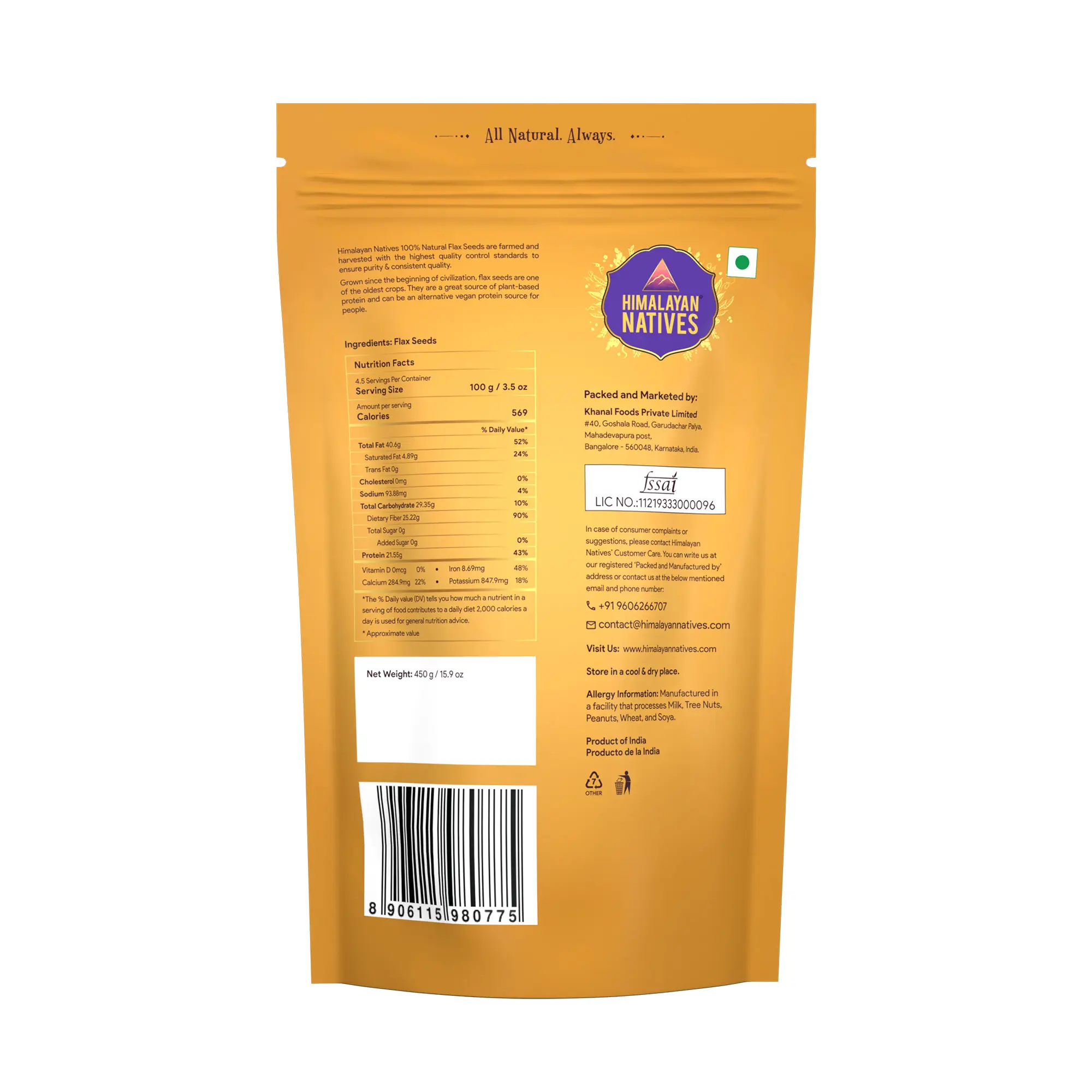 Product Specification - Flax Seeds