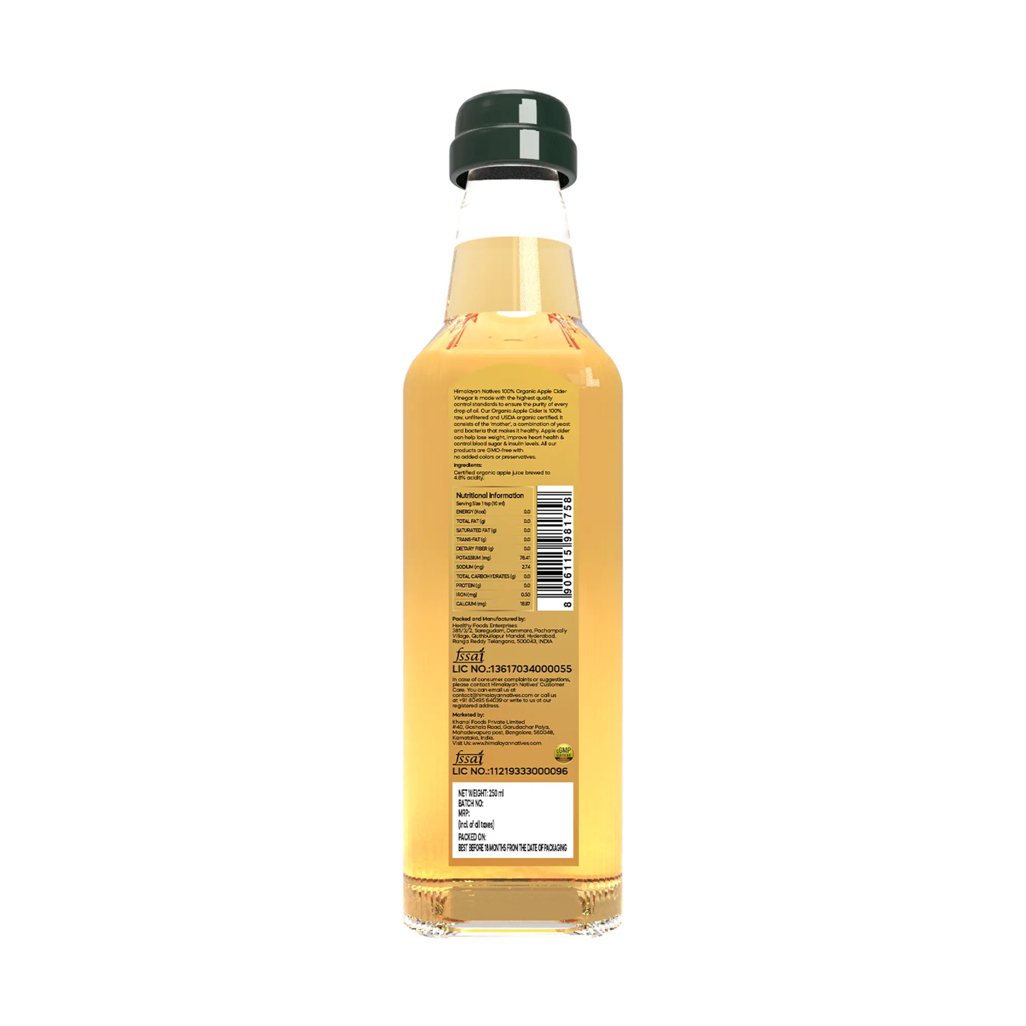 Product Specification - Organic Apple Cider Vinegar