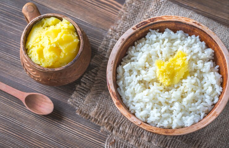 bowls rice with ghee