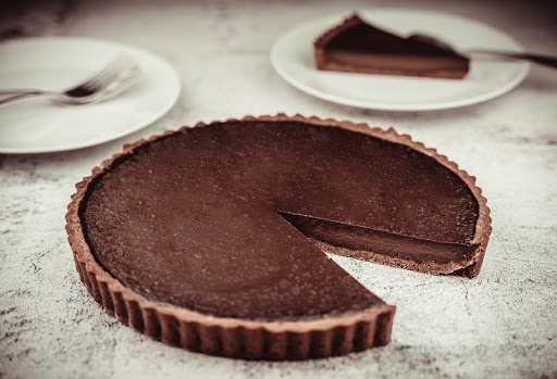 Vegan Chocolate Tart with Salted Oat Crust